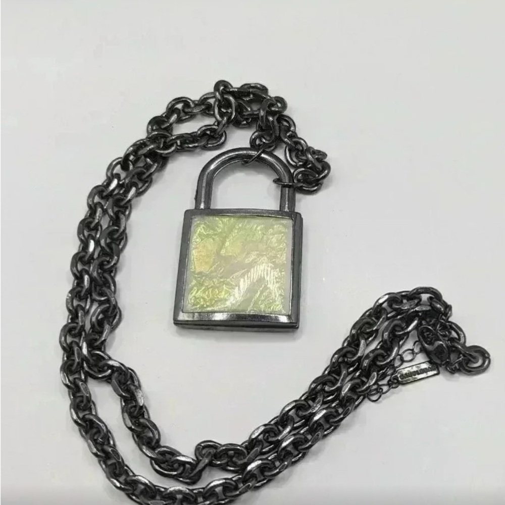 BAUBLE BAR Silver Abalone Lock Necklace - Picture 4 of 5